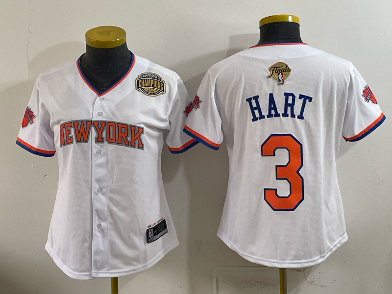 Youth New York Knicks #3 Hart white 2026 Nike NBA jersey 06270012